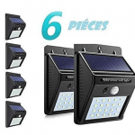 6 مصابيح طاقة شمسية تعمل باستشعار الحركة