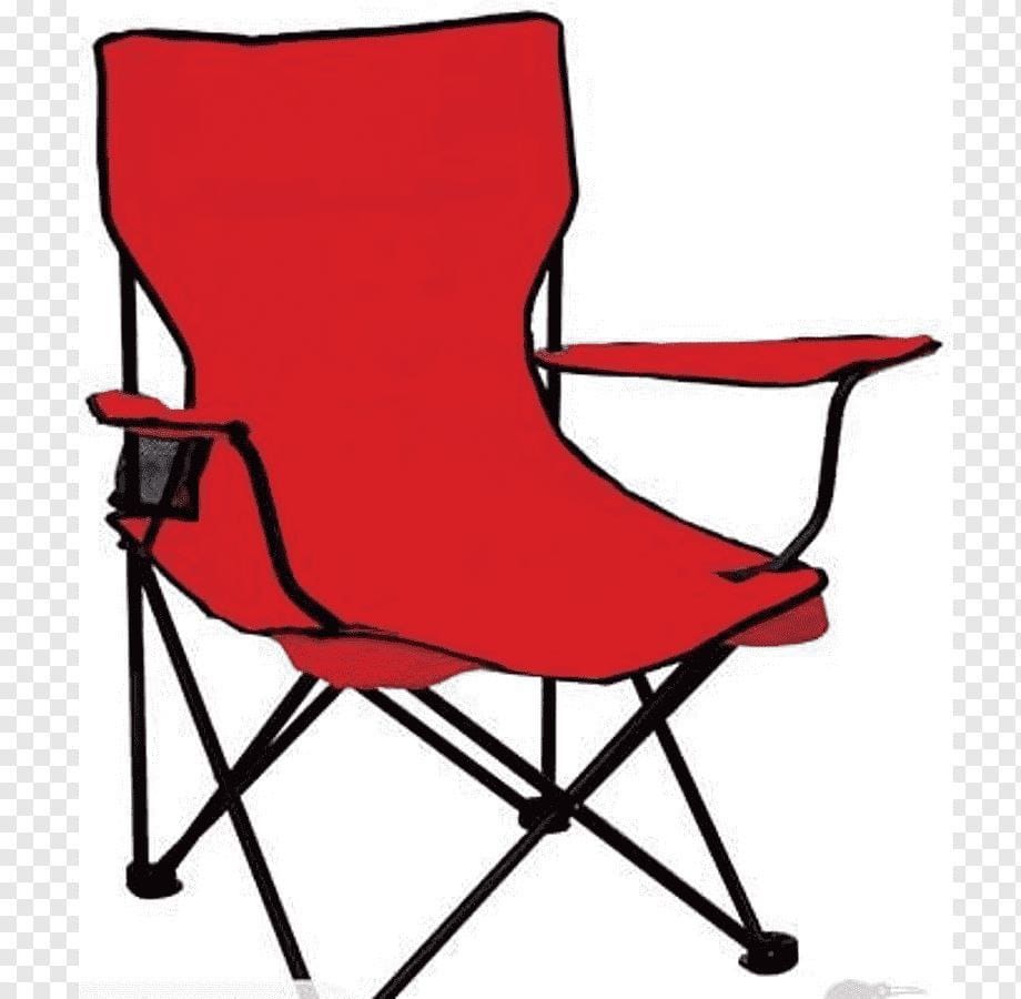 كرسي التخييم مع مسند الظهر لون احمر