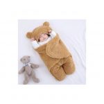 أزياء الشتاء والخريف القطن الرضع الطفل النوم Bagborn الطفل الفراش حقيبة لف ملابس النوم بطانية (بني)