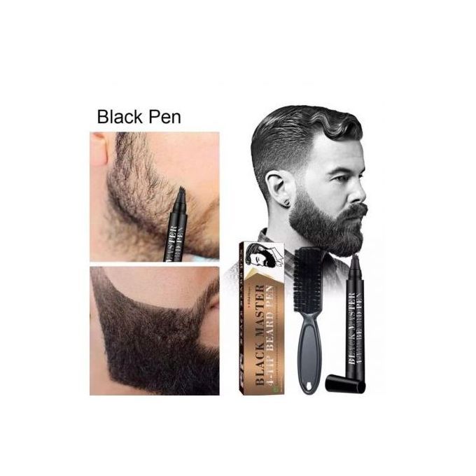 Black Master 4 Tips Beard Filler Pen Kit مجموعة أقلام ملئ اللحية